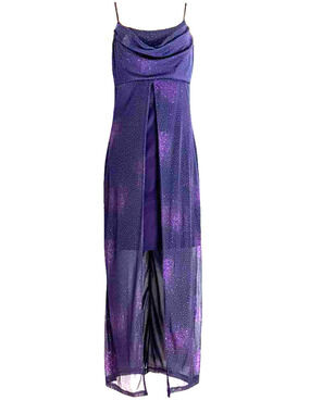 Rocket Candy Y2K 90s Purple Glitter Babydoll Vintage Slip Dress Fairy Prom sz M